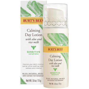 Burt's Bees Sensitive Solutions Calming Day Lotion with Aloe and Rice Milk, 98.8% Natural Origin, 1.8 Fluid Ounces