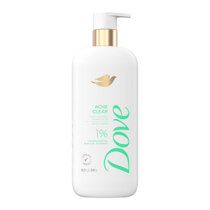 Dove Body Wash Acne Clear Clears & helps prevent acne 1% clearing salicylic acid acne treatment 18.5 oz