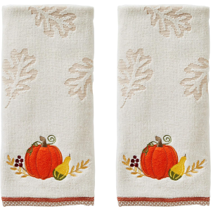 SKL Home Harvest Traditional Pumpkin Hand Towel Set, Tan Small