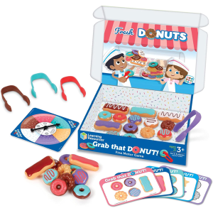 Learning Resources Grab That Donut!, 39 Pieces, Ages 3+,Fine Motor Game, Toddler Learning Toys,Toddler Toys,  Educational Games for Kids, Preschool Ga