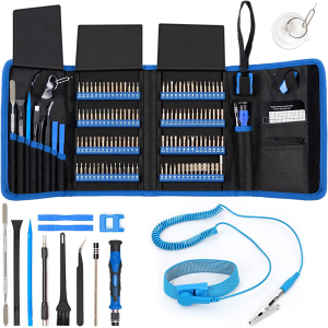 STREBITO Precision Screwdriver Set 142-Piece + Anti Static Wrist Strap Bundle, Electronics Repair Toolkit for iPhone, MacBook, Computer, Laptop, PC, T